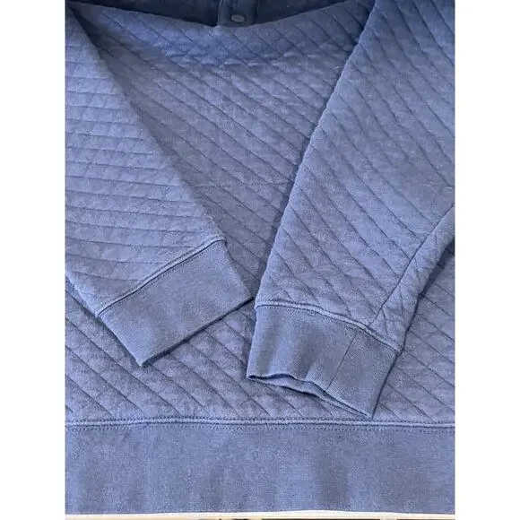 Eddie Bauer Sweater Adult XL Blue Quilted 1/4 Button Long Sleeve Pullover-Casual - Picture 5 of 10